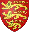  Le blason de Richard Cœur de Lion, à partir de 1198, « de gueules aux trois léopards d'or »