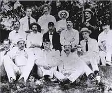 Photographie représentant les joueurs anglais en tournée en Afrique du Sud en 1888-1889.
