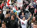 Manifestation de l'EDL à Newcastle (Angleterre).