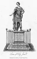 Gravure de la statue par T. Lester (1816).