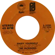 Description de l'image Enjoy yourself by the jacksons US vinyl.png.