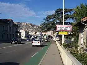 Entrée de Guilherand-Granges depuis Valence sur le pont Frédéric-Mistral.