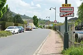 ntrée de la commune d'Abrest par la route départementale 426