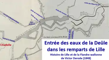 Entrée des eaux de la Deûle à Lille en 1848