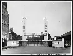 Entrée du Stade de la Croix du Prince en 1953