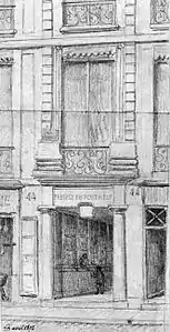 No 44, rue Mazarine (dessin de Léon Leymonnerye, avril 1875).