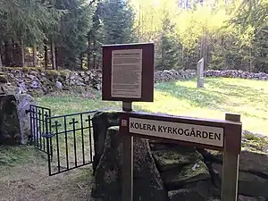 Le cimetière du choléra de Kareby à Kungälv, établi en août 1834.