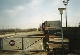 Entrée dans la zone d'aliénationautour de Tchernobyl.