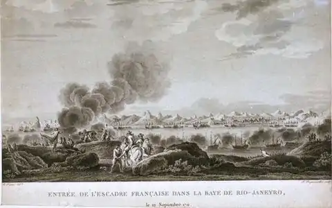 La prise de Rio de Janeiro en 1711 par Duguay-Trouin lors de la guerre de Succession d’Espagne.