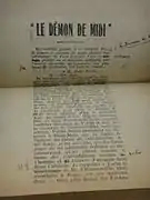 Épreuve imprimée d'un texte littéraire, corrigée à la main par le romancier.