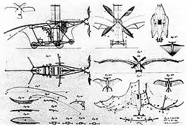 Dessins de l'Éole (avion) / Ader Avion I, 1890.