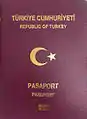 Couverture d'un passeport turc