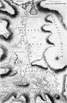 Carte du comte Choiseul-Gouffier montrant les vestiges d'Éphèse et d'Ayasoluk