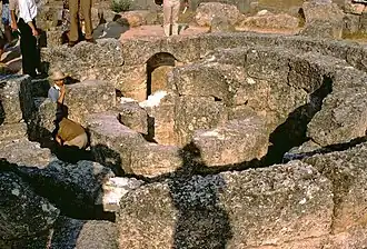 Murs concentriques des fondations  de la tholos.