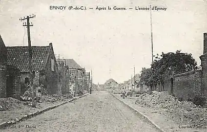 Ruines du village à l'issue de la guerre 14-18.