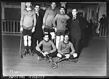 Photographie en noir et blanc du Skating Roller Hockey Club de France