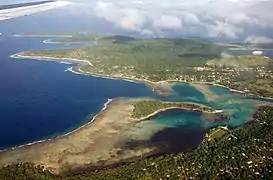 Vue aérienne du lagon d'Erakor