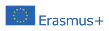 Logo d'Erasmus composé du drapeau européen et du terme Erasmus+.