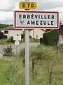 Panneau d'entrée Erbéviller-sur-Amezule.