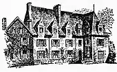 Le manoir d'Odet (dessin de Louis Le Guennec), propriété de la famille Bolloré.