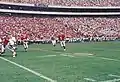 En 1991, le quarterback ric Zeier (#10) porteur du ballon avec Garrison Hearst (#5) contre les Wildcats du Kentucky .