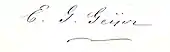 signature d'Erik Gustaf Geijer