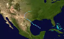 Parcours de la tempête tropicale Erin