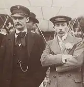 Ernest Archdeacon et Alberto Santos-Dumont au jardin d'acclimatation en 1898.