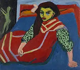 Ernst Ludwig Kirchner, Sitzendes Mädchen (1910)