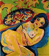 Ernst Ludwig Kirchner, Mädchen unter Japanschirm