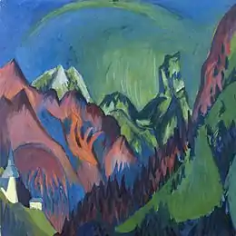 Tinzenhorn, Zügenschlucht près de Monstein, 1919-1920, huile sur toile (119 × 119 cm), Kirchner Museum Davos, Davos.