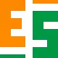 Les lettres E et S sont respectivement écrites en orange et vert, avec une barre verte en-dessous du E et une barre orange au-dessus du S.