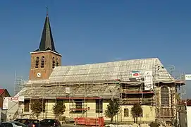 L'église Saint-Martin en cours de restauration, en 2015.