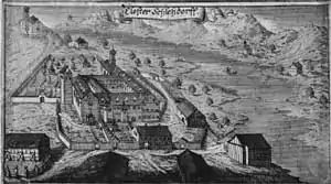 L'abbaye de Schledorf, gravure de 1687