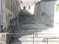 Escalier d'accès à l'église Notre-Dame de Vétheuil