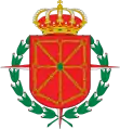 Blason de la Navarre avec la croix et les lauriers de l'Ordre de Saint-Ferdinand (Cruz laureada de San Fernando) employé sous le franquisme. (1937-1981)