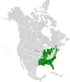 Aire de répartition du Brochet d'Amérique