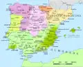 Division de l'Espagne en 1150