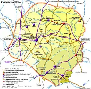 Carte de l'espace lémovice