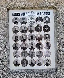 Photos des soldats de la commune morts pour la France.