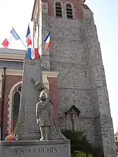 L'église et le monument aux morts de Henri-Émile Rogerol