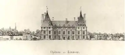 Elévation du château de Limours. Fin du XVIIIe siècle.