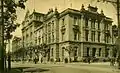 Gare terminus Once de Septiembre sur une carte postale ancienne.