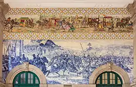 Azulejos figurant la bataille d'Arcos de Valdevez.