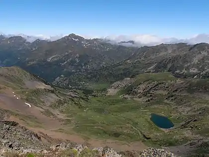 Pic de Font Blanca et la vallée de Sorteny vus depuis le pic de l'Estanyó.