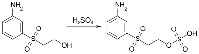 estérification du 2-[(3-aminophényl)sulfonyl]éthanol avec de l'acide sulfurique