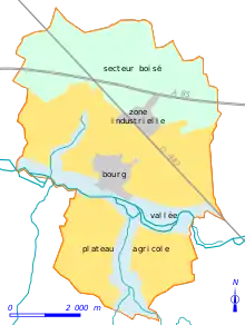 Carte en couleurs matérialisant l'emprise des différents types de paysages naturels ou agricoles sur un territoire.