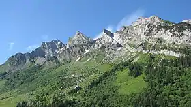 Les pointes de la Blonnière vues depuis le nord-est.