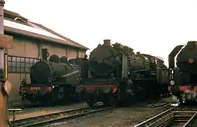 La 040 TA 67 et la 141 C 181 à Saint-Nazaire en 1969.