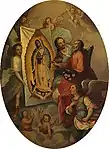 Dieu le Père peignant la Vierge de Guadalupe anonyme, XVIIIe siècle.